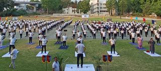 International Yoga Day Celebration at Lucknow University on June 21, 2022