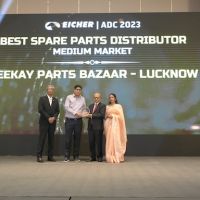 Best Distributors in Parts and Lubes Awards by Eicher in ADC 2023 at Dubai.
